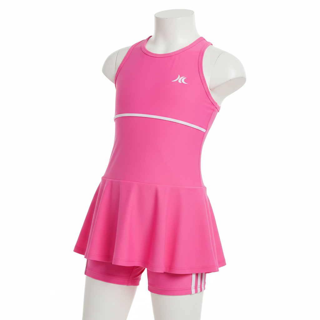 Girls' Pink Sporty Swim Dress