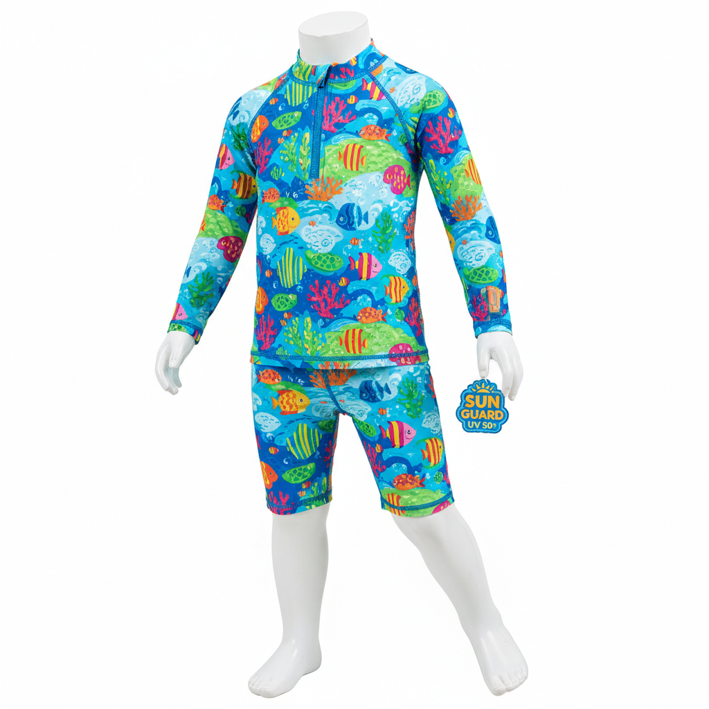 Kids' Colorful Rash Guard Set