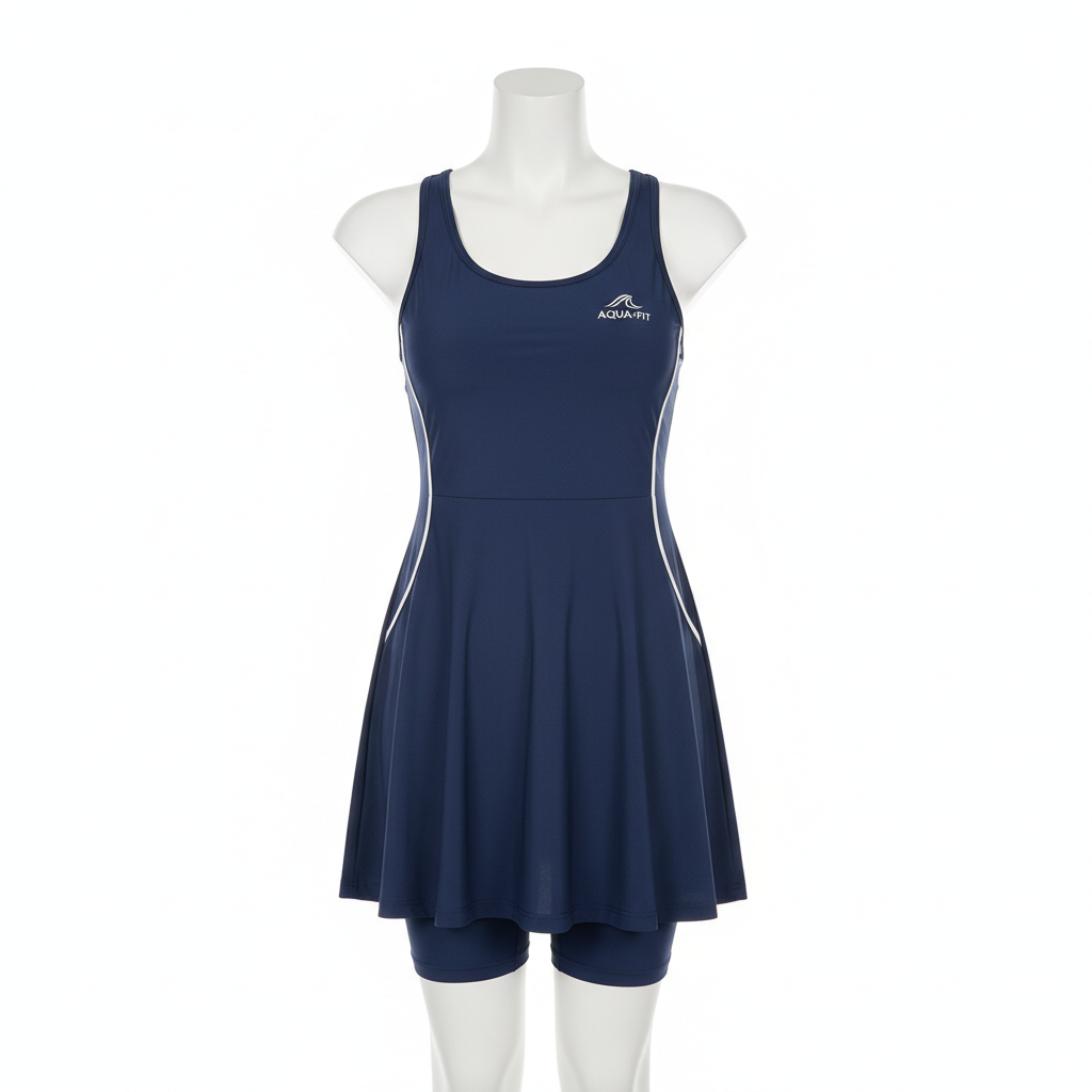 Navy Blue Athletic Swim Dress