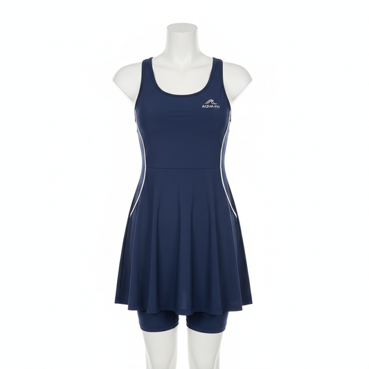 Navy Blue Athletic Swim Dress