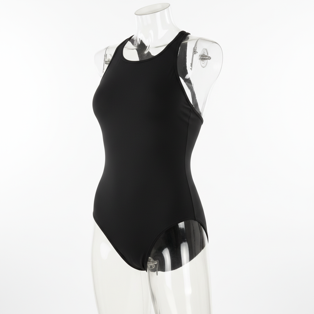 Women's Black One-Piece Athletic Swimsuit
