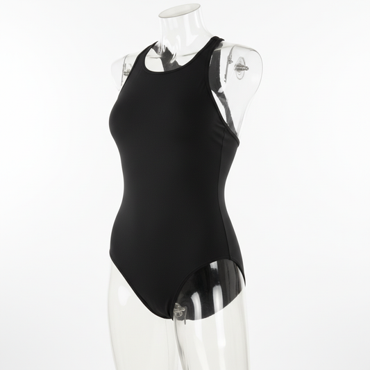 Women's Black One-Piece Athletic Swimsuit
